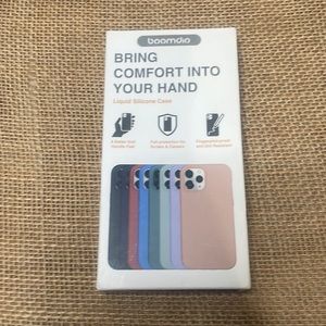 Boomdio Liquid Silicone Phone Case Blue for IPhone 12 5.4”